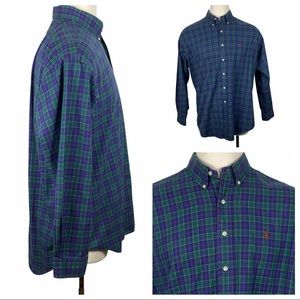 Ralph Lauren Blake Cotton Plaid Button Down XL
